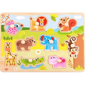 Tooky Toy Educatieve Houten Vormenpuzzel Dieren 10-delig