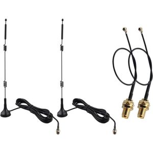 2 Stuks Dual Band WiFi 2.4GHz 5GHz 5.8GHz 12dBi Antenne＋15cm U.FL IPX IPEX MHF1 naar SMA Kabel voor Versterker Router Wifi Camera PCIE Draadloze Netwerkkaart