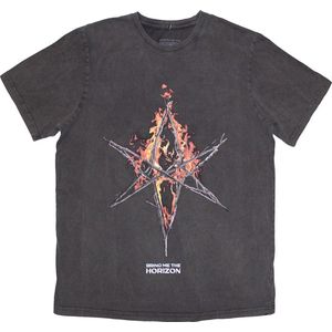 Bring Me The Horizon - Flame Hex & Text Logo Heren T-shirt - M - Grijs