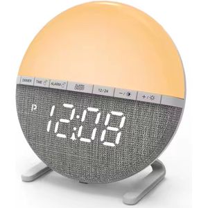 Wekker met Wake-up light - met zonsopgang simulatie -aan te passen volume- verschillende geluiden- aan te passen helderheid