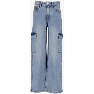 TwoDay wide leg meisjes cargo jeans - Blauw - Maat 164