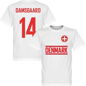 Denemarken Damsgaard 14 Team T-Shirt - Wit - XXL