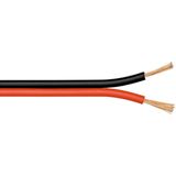 Luidspreker kabel (CU koper) - 2x 0,50mm² / rood/zwart - 100 meter