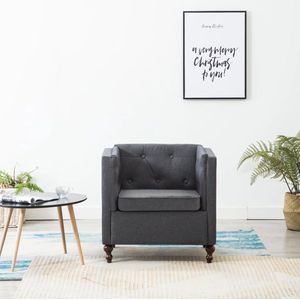 vidaXL Fauteuil stof donkergrijs