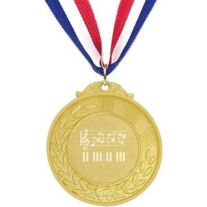 Akyol - piano medaille goudkleuring - Piano - beste piano speler - gegraveerde sleutelhanger - piano keyboard - cadeau - piano stickers - gegrafeerde sleutelhanger - gepersonaliseerd - sleutelhanger met naam