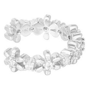 Bijoutheek Earcuff Bloemen Stenen Zilver