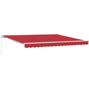 vidaXL - Handmatige - Uittrekbare - Markies - Rood - 400x350 - cm