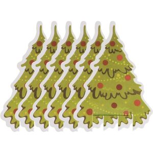 Kerst Decoratie - Glas - Diner - Versiering - Kerstboom - Dennenboom - Karton - Set 10 stuks