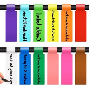 VD WEIDE ENTERPRISE - Zelfklevende kabelbelettering - 360 stuks - 12 kleuren - waterdicht en scheurvast - kabelmarkering - 2 vellen extra. .