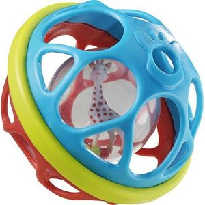 Sophie de giraf Rammel Speelbal - Speelgoedbal - Babyspeelgoed - Vanaf 3 maanden - Kunststof - Ø11 cm - Rood/Groen/Blauw