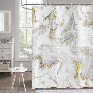 Marmeren Luxe Douchegordijn 180 x 200 cm - Waterdicht Polyester en Wasbaar - Modern Abstract Design voor Badkamer