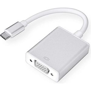 Go Go Gadget - USB-C naar VGA Adapter - Geschikt voor Macbook/Chromebook/Acer/Dell/HP/Lenovo - USB-C - VGA - Grijs met witte kabel
