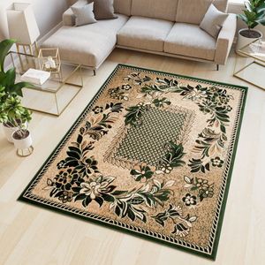 Tapiso Atlas PP Vloerkleed Beige Bloemen Woonkamer Tapijt Maat- 150x300