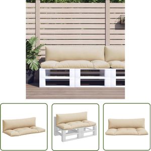 The Living Store Palletkussens 2 st stof beige - Palletkussens - Zitkussen - Outdoor Kussens - Tuinkussens - Balkon Kussens