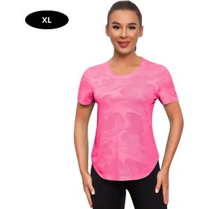 Bovista Sportshirt Dames - Sport - Fitness - Compressie Shirt - Corrigerend Hemd - Sportkleding - Vrouwen - Roze - XL