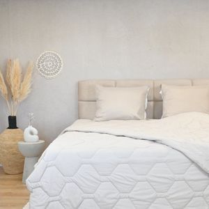 HappyBed Taupes-s140x200 - Afstelbaar dekbed voor elk seizoen - Wasbaar 4-seizoenen dekbed zonder overtrek - Drukknopen