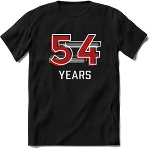 54 Years - Feest kado T-Shirt Heren / Dames - Rood / Grijs - Perfect Verjaardag Cadeau Shirt - grappige Spreuken, Zinnen en Teksten. Maat M