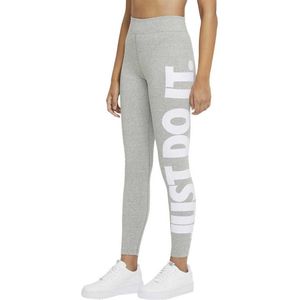 Nike Sportswear Essential Legging Met Hoge Taille Dames - Dk Grey Heather / White - XXL