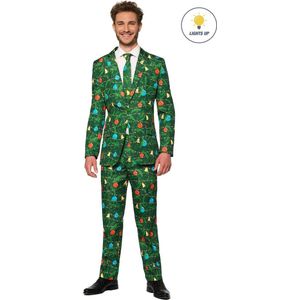 Suitmeister Christmas Green - Mannen Kostuum - Kerst - Lichtjes - Groen - Maat XXL