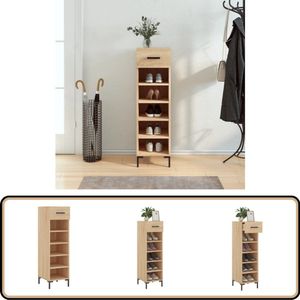 vidaXL Schoenenkast - Sonoma Eiken - 30x35x105 cm Schoenenkast - Schoenen Rek - Schoenu Kast - Houten Schoenenkast - Eiken Schoenenkast