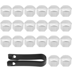 Auto wielnaaf covers 20 stks 17mm universele autoband lug moer bout schroef cover beschermkap zilver