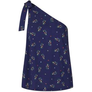 Dancing Days - SPRING SPRIG A-SYMETRIC Mouwloze top - XL - Blauw