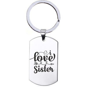 Sleutelhanger RVS - I Love Sister