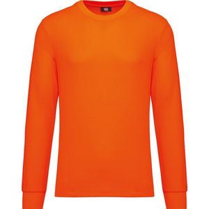 WK. Designed To Work Duurzaam uniseks T-shirt lange mouwen katoen/polyester WK318 - Fluorescent Orange - XS