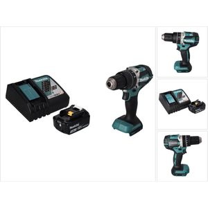 Makita DHP 484 RF1 accu klopboormachine 18 V 54 Nm borstelloos + 1x oplaadbare accu 3.0 Ah + lader