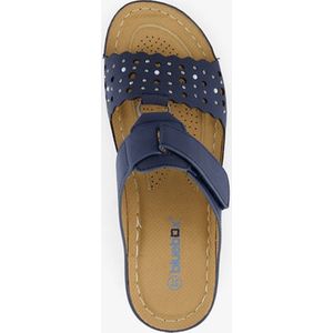 Blue Box dames slippers met perforaties blauw - Maat 40