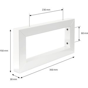 Muurbeugel voor wastafel set van 2 350x150 mm Wit staal ML-Design