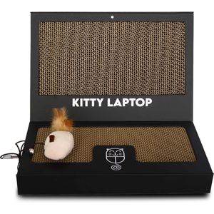 Kitty Laptop - Katten Laptop Krabpaal Speelgoed met Interactieve Pluche Muis met Kattenkruid Catnip - Cat Laptop Toy with Interactive Catnip Mouse - Krabpaal Krabmeubel - Katten Computer Speelgoed met 50 Stickers