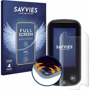 Savvies - Screenprotector voor Shimano Steps SC-E6100 - Folie Beschermfolie transparant volledig dekking (4 Stuks)