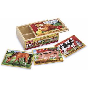 Melissa & Doug Legpuzzel Boederijdieren Junior Hout 4 Stuks