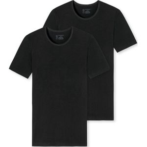 SCHIESSER 95/5 T-shirts (2-pack) - O-hals - zwart - Maat: XXL