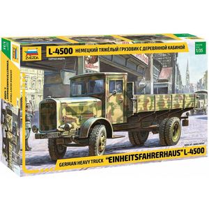 Zvezda German Heavy Truck L4500 'Einheitsfahrerhaus' + Ammo by Mig lijm