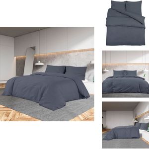 vidaXL Dekbed - Dekbedden - Dekbedovertrek - Overtrek - Dekbedovertrekset lichtgewicht 200x200 cm microvezel antraciet