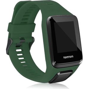 kwmobile bandje geschikt voor TomTom Adventurer/Runner 3/Spark 3/Golfer 2 - Armband voor fitnesstracker in donkergroen - Horlogeband