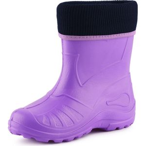 Ladeheid Kinder Regenlaarzen - Rubber - met Binnenschoen - EVA - Wasbare Binnenschoen - LA-KL-EVA-Kids - Violet - 29