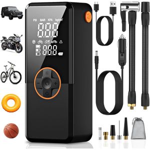 Draagbare Elektrische Luchtpomp met 10000 mAh Batterij en 150 PSI - Minicompressor met Digitaal LCD-Scherm