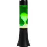 i-Total Lavalamp - Lava Lamp - Sfeerlamp - 30x9 cm - Glas/Aluminium - 25W - Groen met witte Lava - Zwart - XL2458
