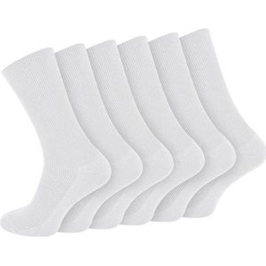Marco Rossi 6 Paar Diabetes Sokken - 47-50 - Wit - Wijde Boord - Sokken Zonder Elastiek - Anti-Press - Medische Sokken - Medical socks - Naadloos - Dames en Heren
