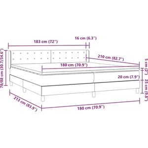 vidaXL - Boxspring - met - matras - fluweel - zwart - 180x210 - cm