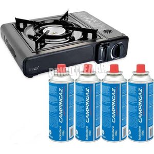 IBBO® - Draagbare Gasfornuis - Camping Kookstel - Inclusief 4 Gasflessen - Gas Stove - Gasfornuis - Kooktoestel - Outdoor