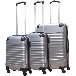 Quadrant 3 delige ABS Kofferset - 2 x handbagage koffer / 1 x grote koffer - Zilver