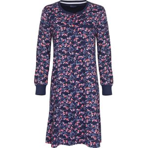 Tenderness Dames Nachthemd - Katoen - Bloemen Print - Blauw - Maat S