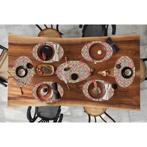 Placemats ovaal - Onderleggers - Ovale placemats - Abstract - Patroon - Lavalamp - Hippie - 10 stuks