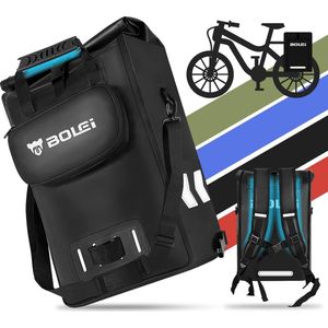 3-in-1 fietstas voor bagagedrager - 28L flexibele capaciteit - geschikt als bagagedragertas, rugzak en schoudertas, met laptopcompartiment en draaggreep (klassiek - zwart)