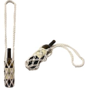 Goodivery ® Handgemaakte Boho Flessentas voor Waterflessen en Wijnflessen, Macramé Gehaakte Houder