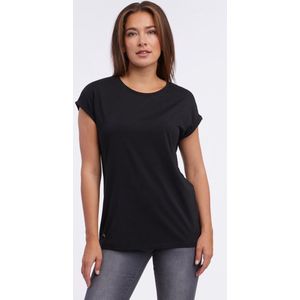 Ragwear dames shirt - shirt dames - Diona - zwart uni - korte mouwen - maat M